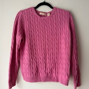 Kate Hill Pink Cable Knit Sweater